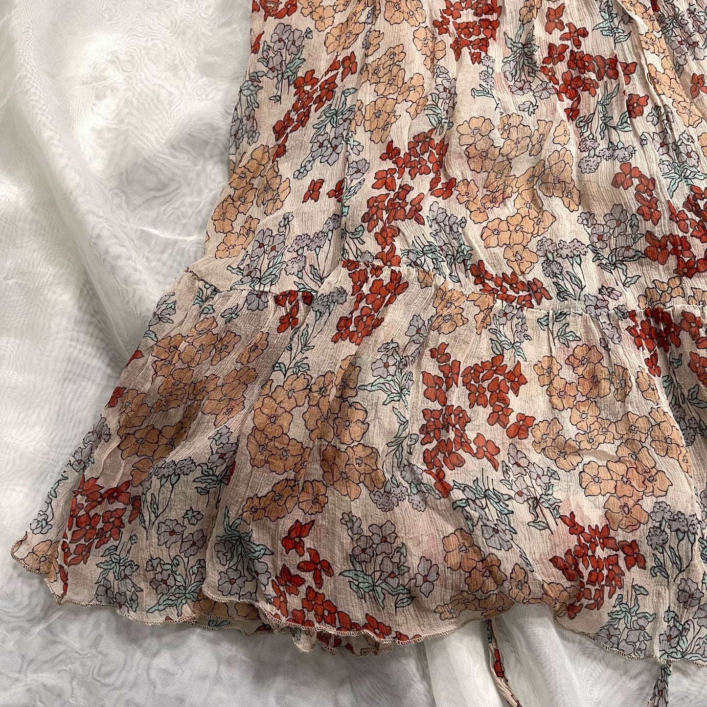 Made in Italy - 100% Silk Vintage Floral dress (S-M)