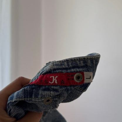 Vintage Light Wash Blue Low Rise Flare Jeans Y2K (S)