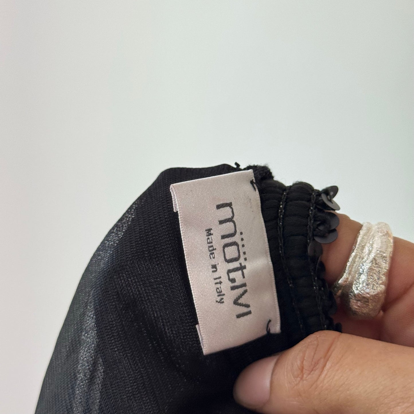 Vintage Black Sequin Mini Skirt Italian Y2K (S)