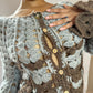 Vintage brown and gray sheer crochet knit coquette cardigan sweater (S) grunge