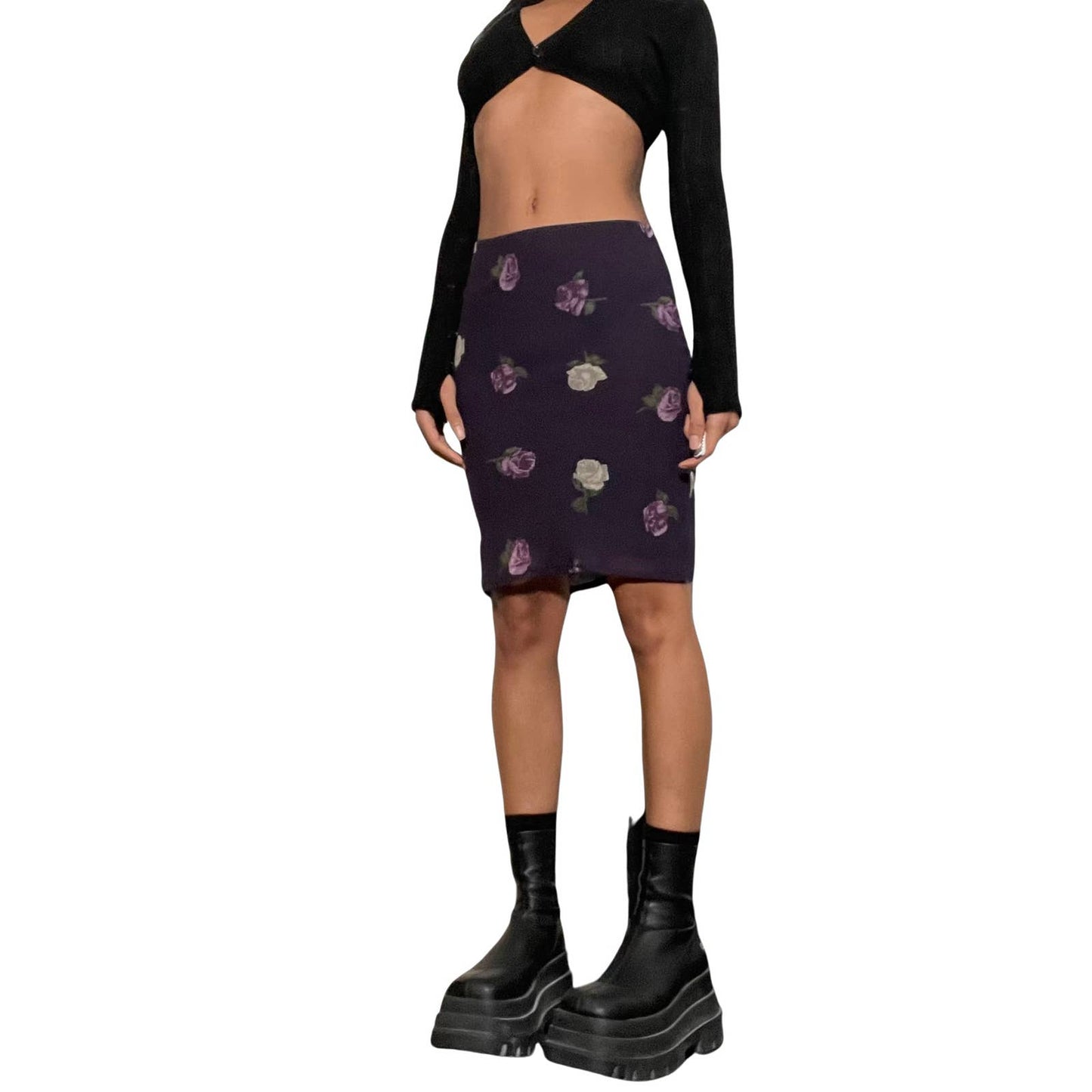 Vintage Y2k Mesh Floral Skirt (XS)