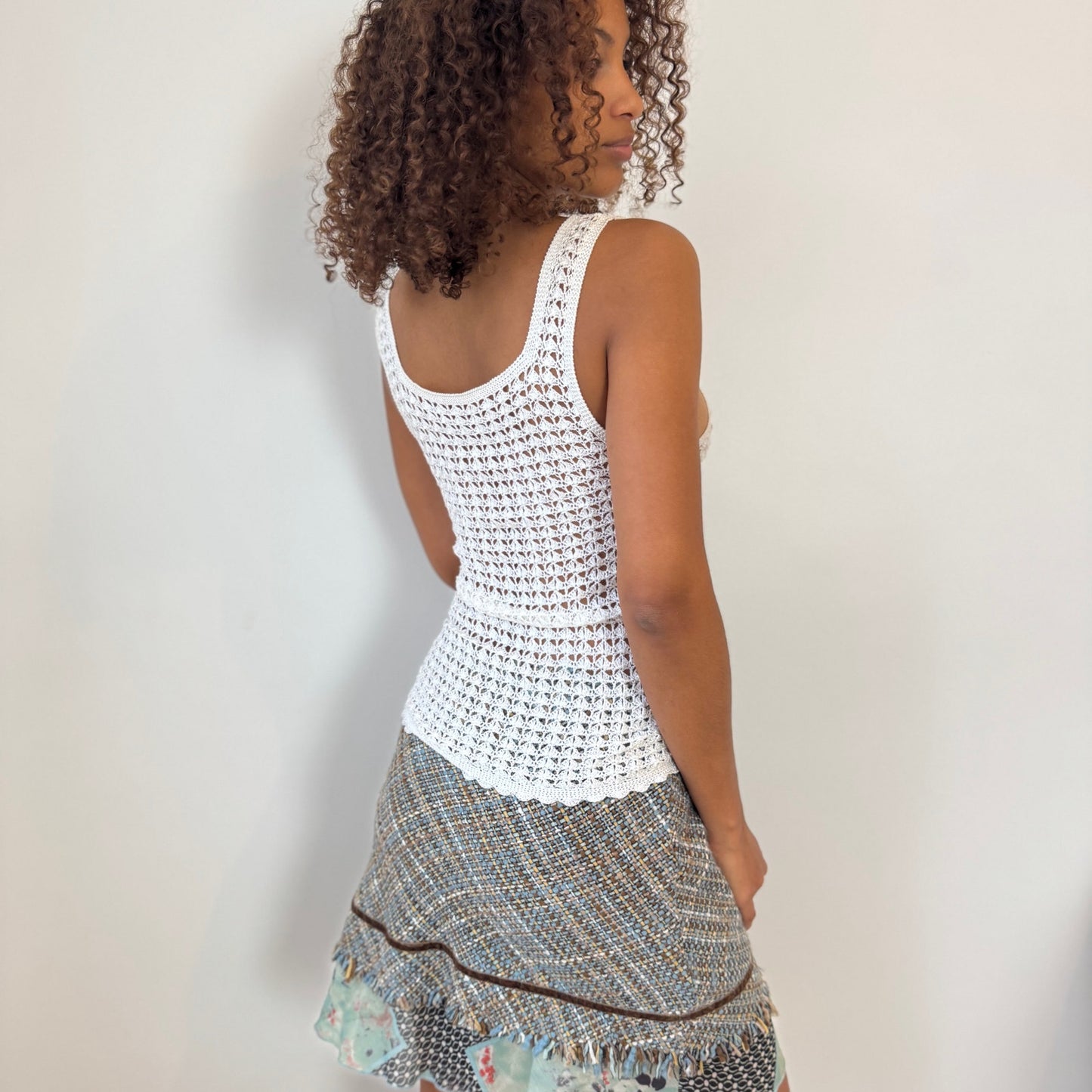 Vintage Euro crochet tank top (S)