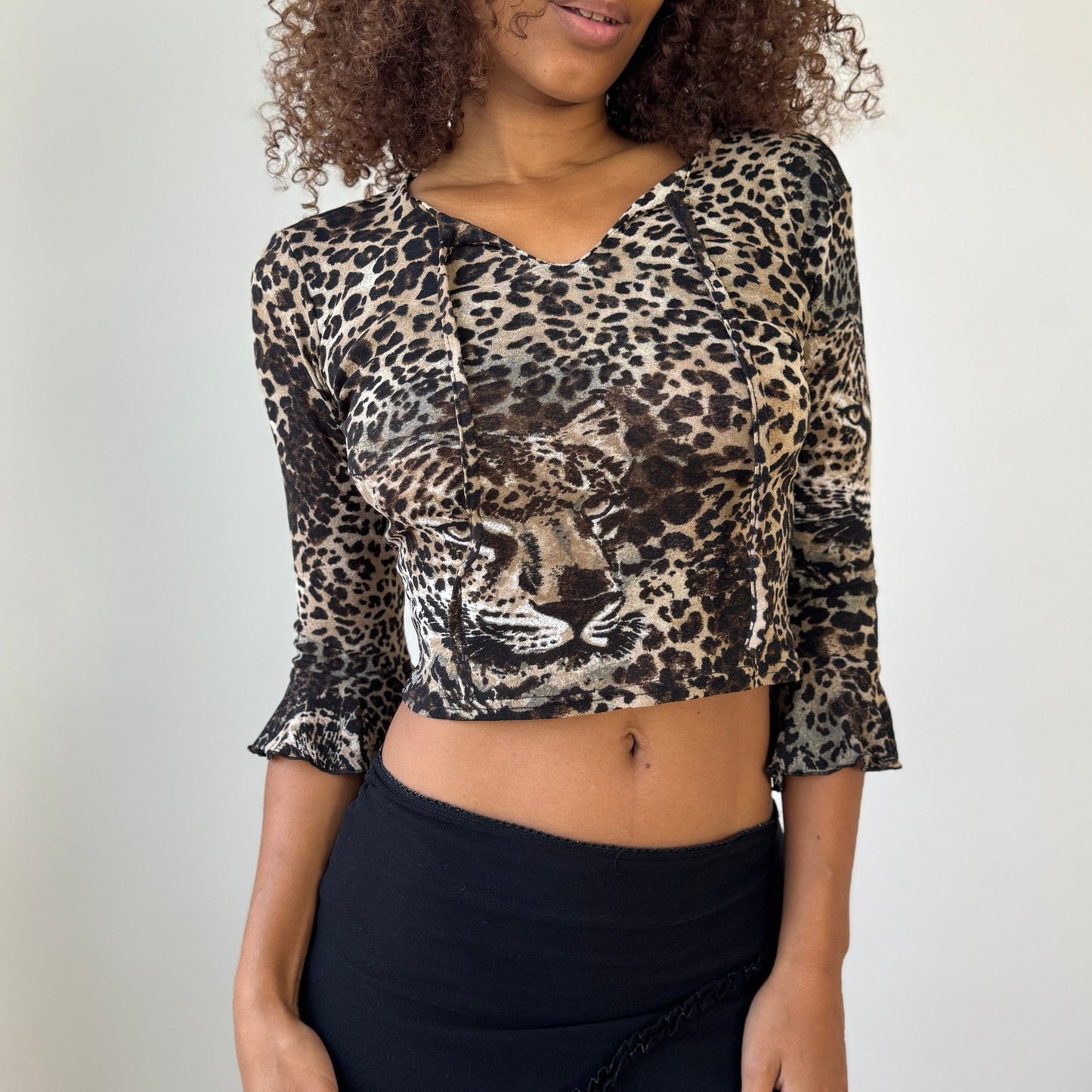 Vintage Mesh Leopard Face Top (XS/S)