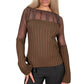 Vintage Y2K Brown Tulle & Knit Sweater (S-L)