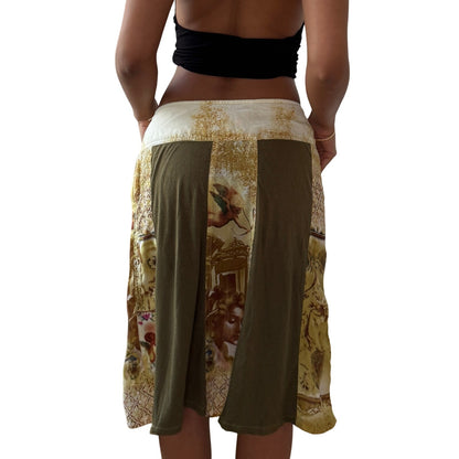 Vintage Italian Black Mesh Midi Skirt (Small)