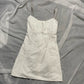 Vintage 90s euro white textured mini dress with transparent vinyl straps (XS)