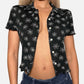 Vintage Y2K Mesh Short Sleeves Shirt (XS-S) Floral Print Festival Cute