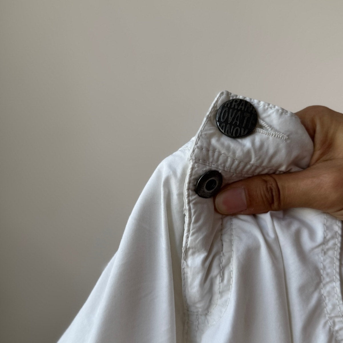 Vintage White Parachute Cargo Trousers Adjustable Ankle Y2K Euro (S)