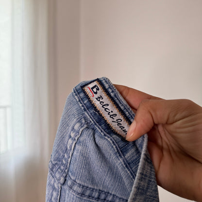Vintage Light Wash Flare Jeans Y2K Wide Leg Denim (S) ⠀