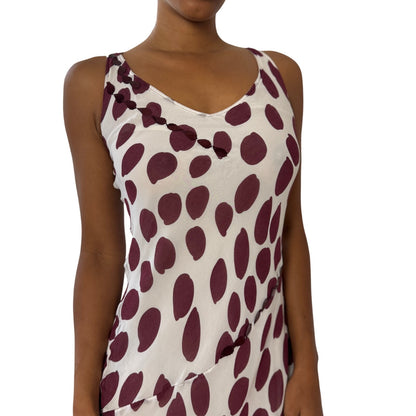 Vintage Italian Viscose Polka-Dot Slip Dress (S)