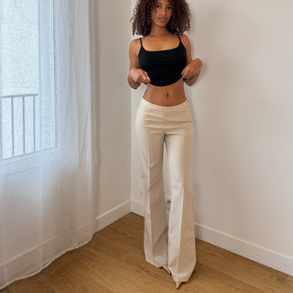 Vintage Sisley Italian Cream Tailored Flare Pants (XS/S)