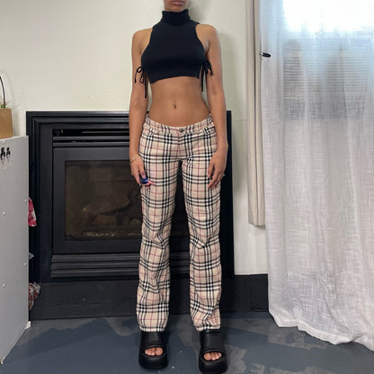 Vintage Burberry nova plaid straight leg fit pants (XS)