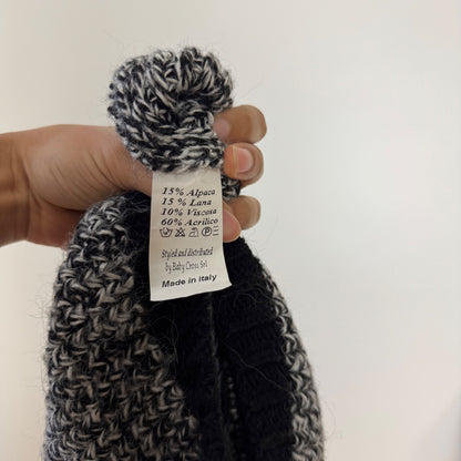 Vintage Italian grey marled knit slouchy short sleeve cardigan with button front (S)