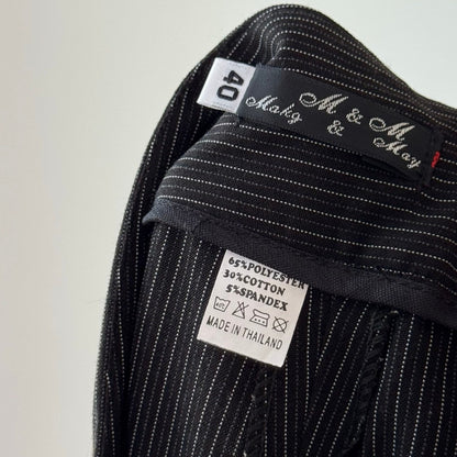 Vintage Black Pinstripe Flare Pants Euro Y2K (S)