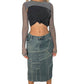 Vintage 2000s Denim Midi Skirt (XS-M)