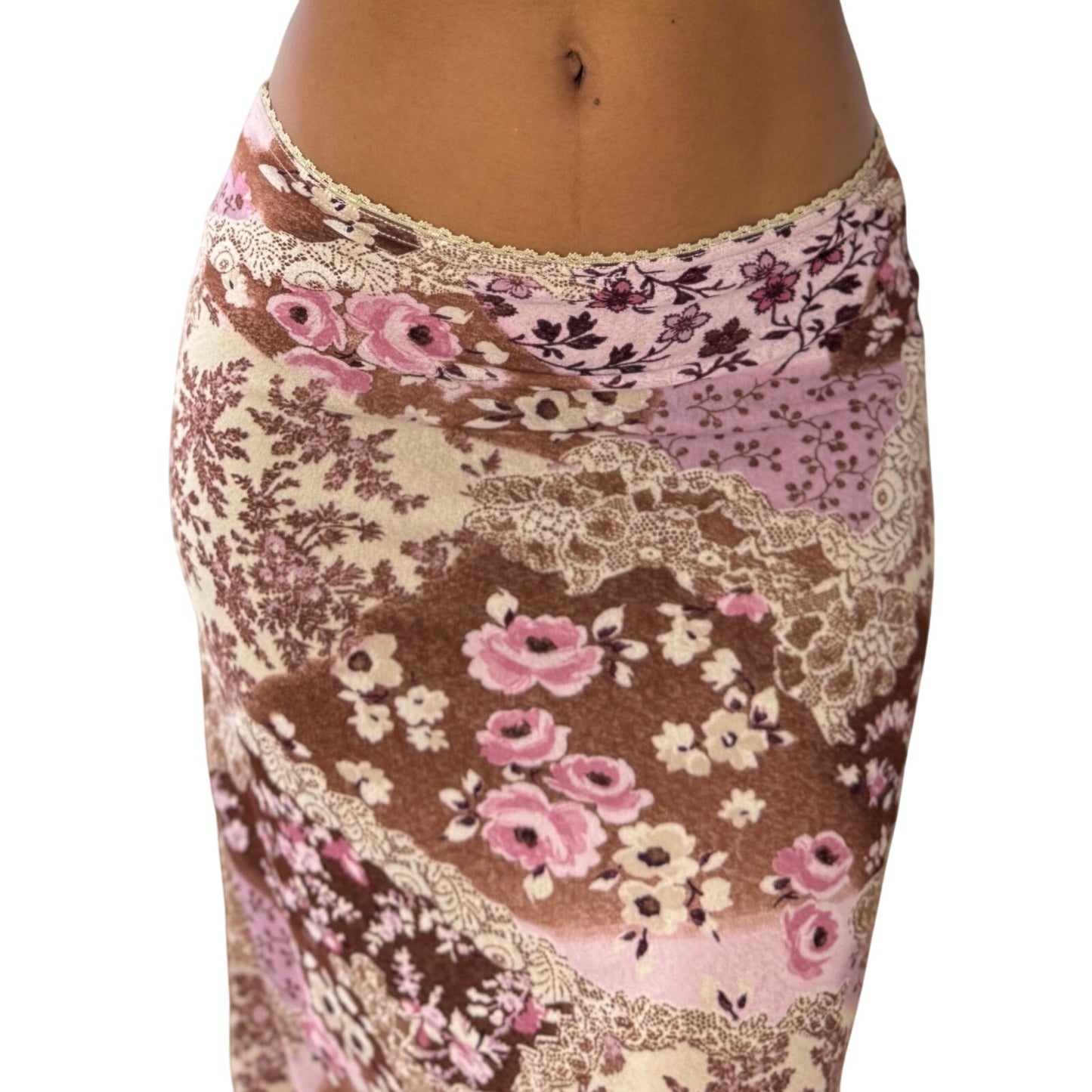 Euro Vintage Mesh Floral Slip Skirt (Small)