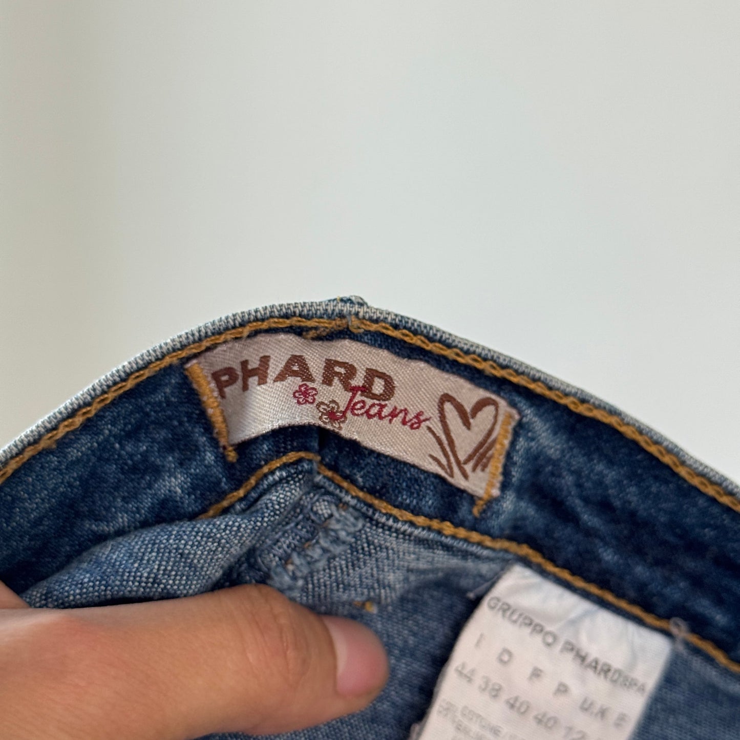 Vintage Italian Denim Low Rise Straight Leg Jeans Patch Pocket Y2K (S)