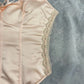 Blumarine pastel pink corset bustier top with mesh panels (S/M)