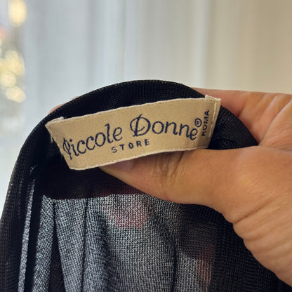 Vintage Italian black floral mesh midi skirt (S/M)