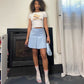 Made in Italy - Vintage 00s Sisley baby blue mini pleated skirt (XS)