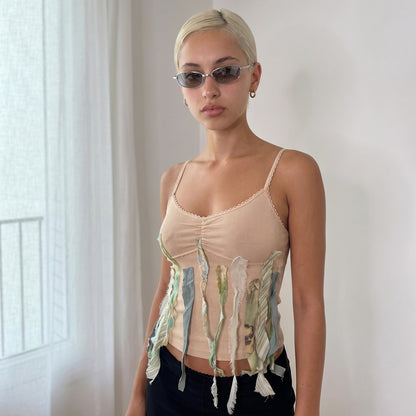 Vintage Cream Patchwork Ribbon Cami Top Liu Jo (S)