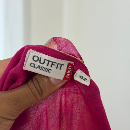 Euro Vintage Floral Mesh Maxi Dress (M)