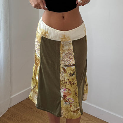 Vintage Italian Black Mesh Midi Skirt (Small)