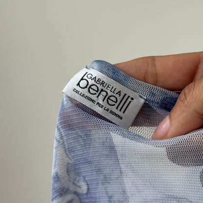 Italian Vintage Semi-Sheer Mesh Renaissance Print Baby Tee (Small/Medium)