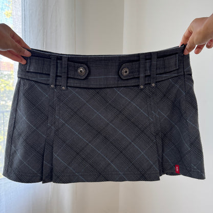 Vintage Esprit Plaid Belt-Detail Mini Skirt (S/M)