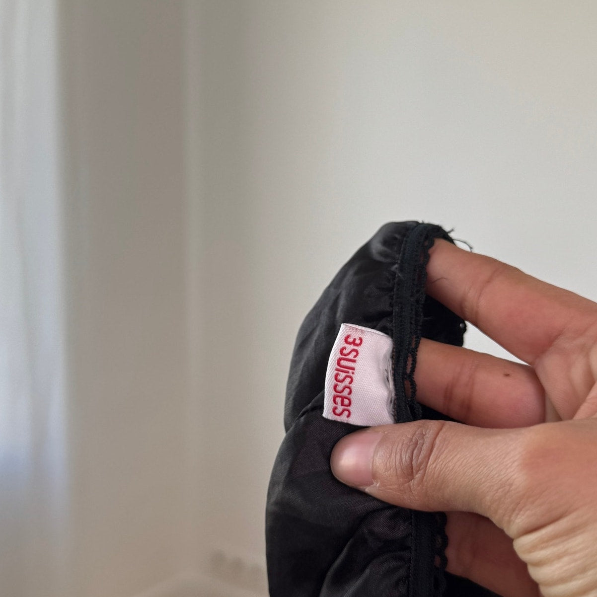 Vintage Black Mesh Midi Skirt Lace Up Waistband Y2K French (S)