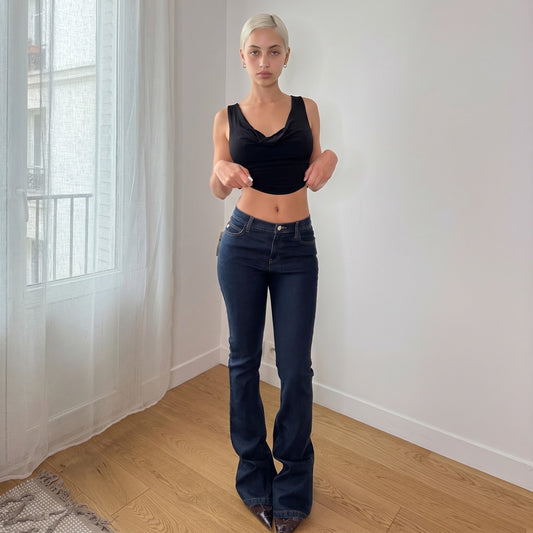 Vintage Miss Sixty Dark Wash Low Rise Flare Jeans Deadstock Denim (XS/S)