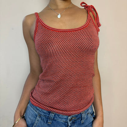 Vintage 90s knit tank with tie strap (S/M)