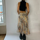 Vintage 90s silk floral Maxi Skirt (XS/M)