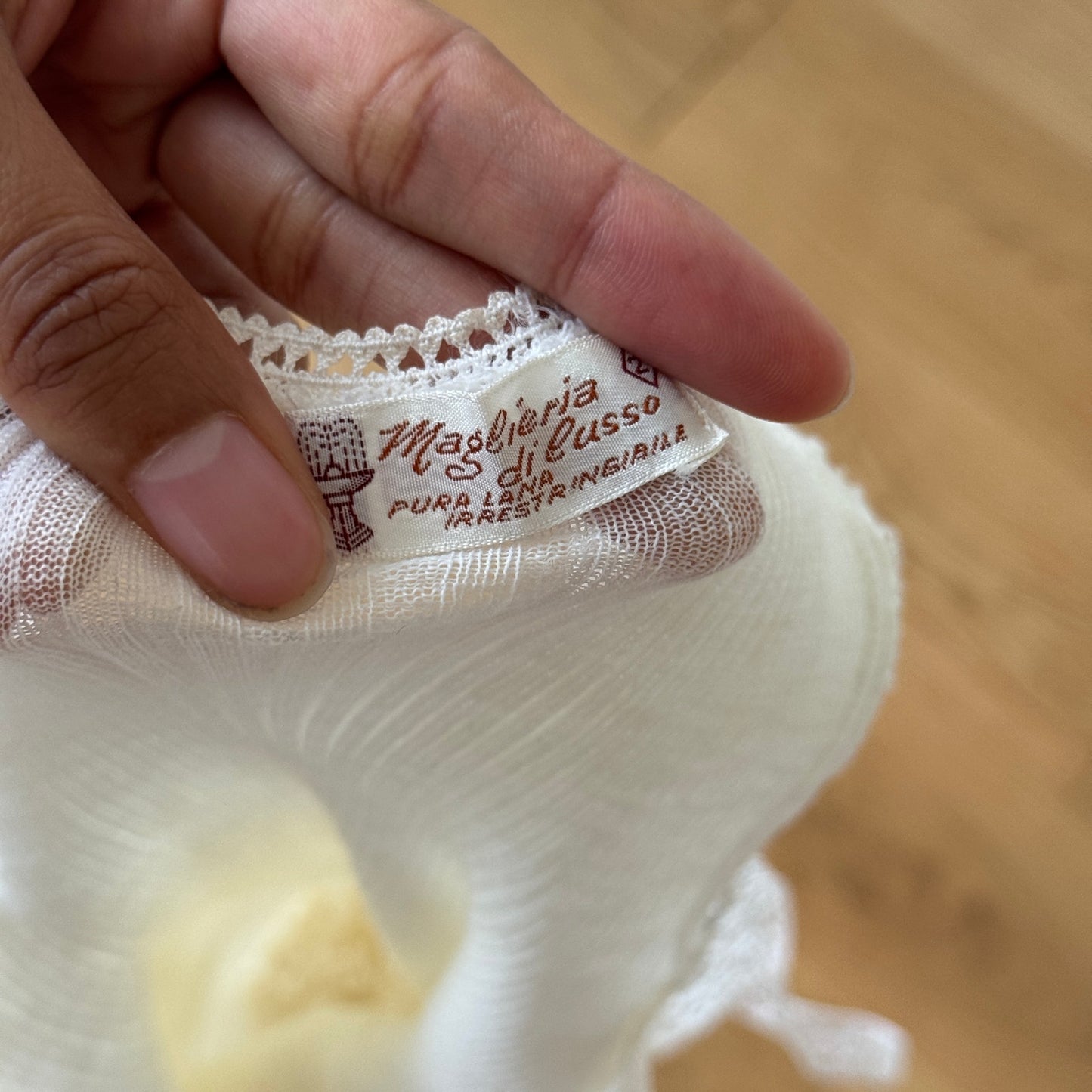 Vintage Italian Pura Lana Lace-Trim Knit Cami (M)