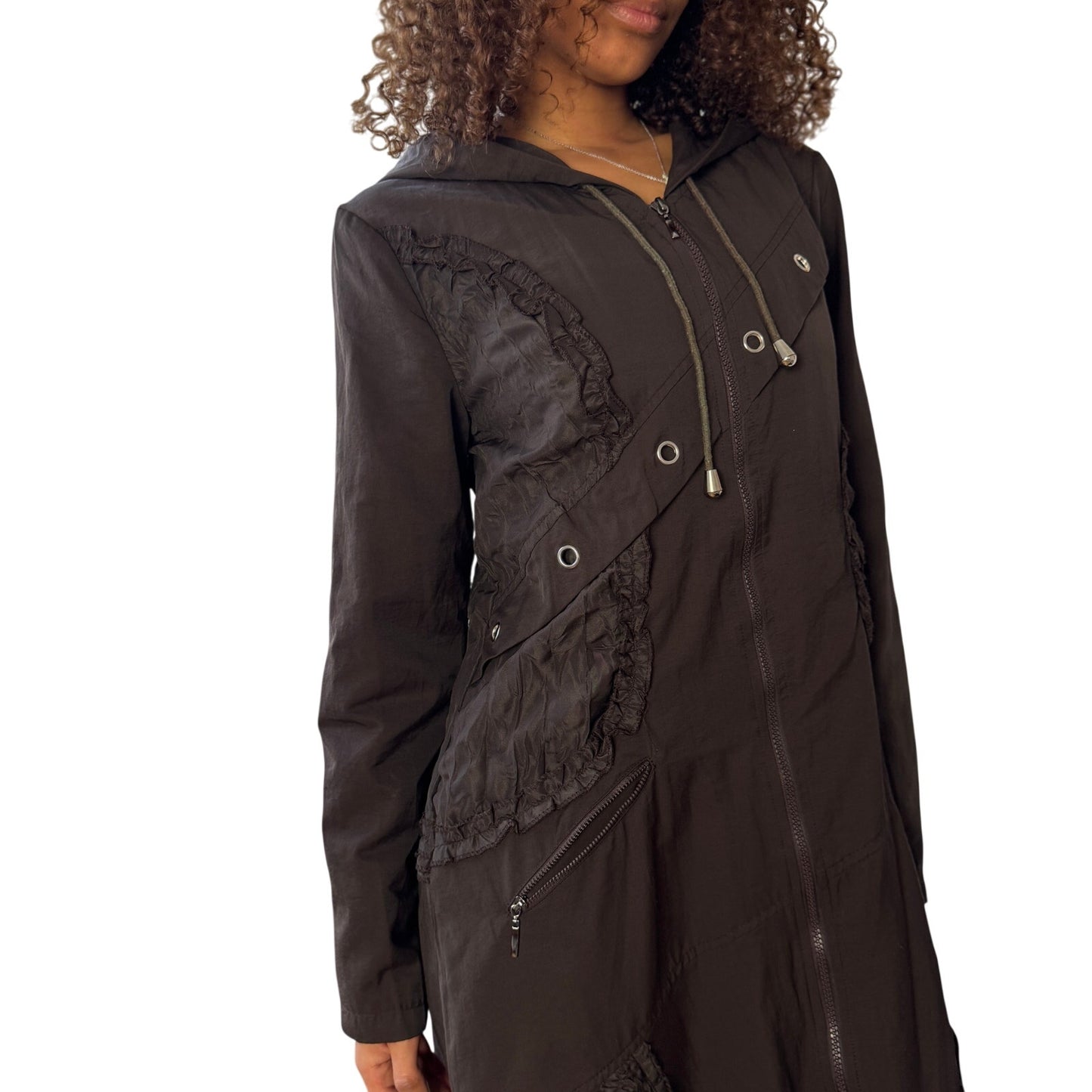 Vintage Deadstock Brown Hooded Maxi Coat (S)