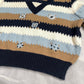 Made in Italy - Vintage 90s Knit Crop Sweater (S-M) Baby Blue Striped and Floral