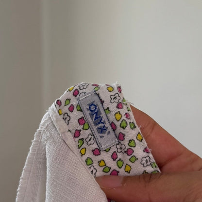 Vintage White Flared Trousers Low Rise Y2K Italian Linen Cotton Onyx (S)