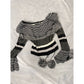 Vintage 2000s Pom Pom Crop knit sweater (XS-M)