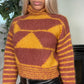 Vintage 80’s Geometric Pattern Sparkle Knit Sweater (XS-M)