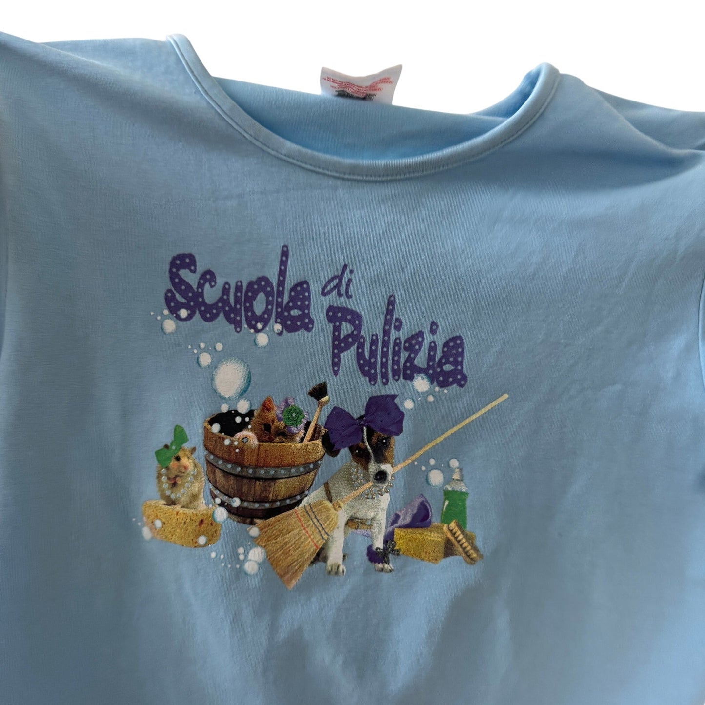 Vintage Fruit of the Loom Italian Graphic Baby Tee (S/M)