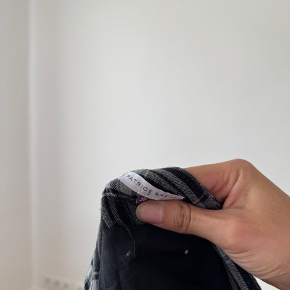 Vintage Plaid Lace Panel Midi Skirt (S)