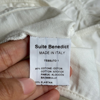 Vintage Italian White Puff Sleeve Square Neck Crop Top (S/M)