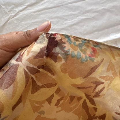 Vintage Beige Pink Floral Mesh Midi Skirt Italian Y2K (XS/S)