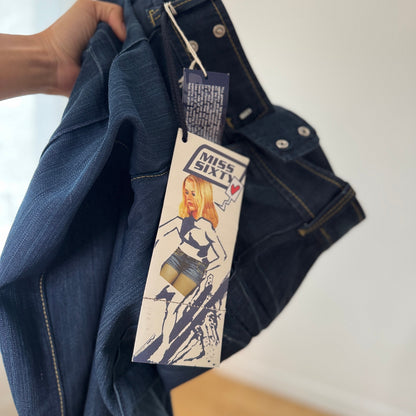 Vintage Miss Sixty Dark Wash Low Rise Bootcut Jeans Deadstock (XS/S)