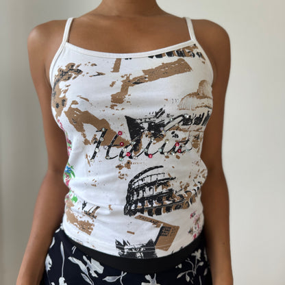 Vintage Graphic Spaghetti-Strap Cami (S)