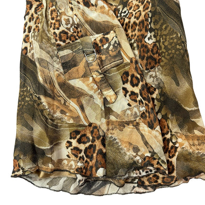 Vintage Euro Cheetah Mesh Skirt (S)