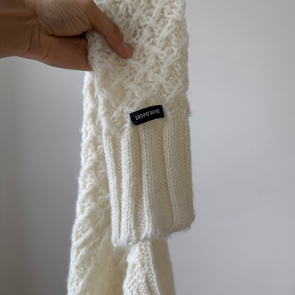 Vintage Italian cream cropped kid mohair knit cardigan (S)