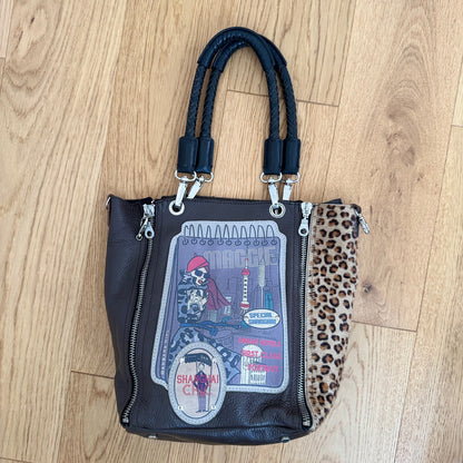 Vintage Barbara Rihl Illustrated Leather Shoulder Bag Limited Edition