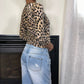 Vintage 90s Roberto Cavalli Cheetah print 3/4 sleeves tee (S)