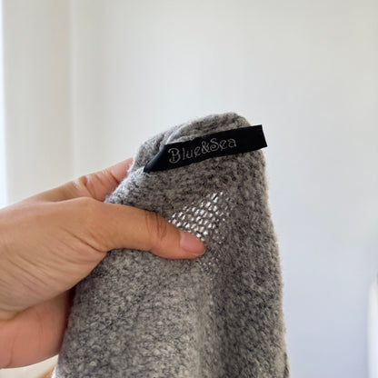 Italian vintage grey rhinestone embellished knit dress with matching bolero set (S)